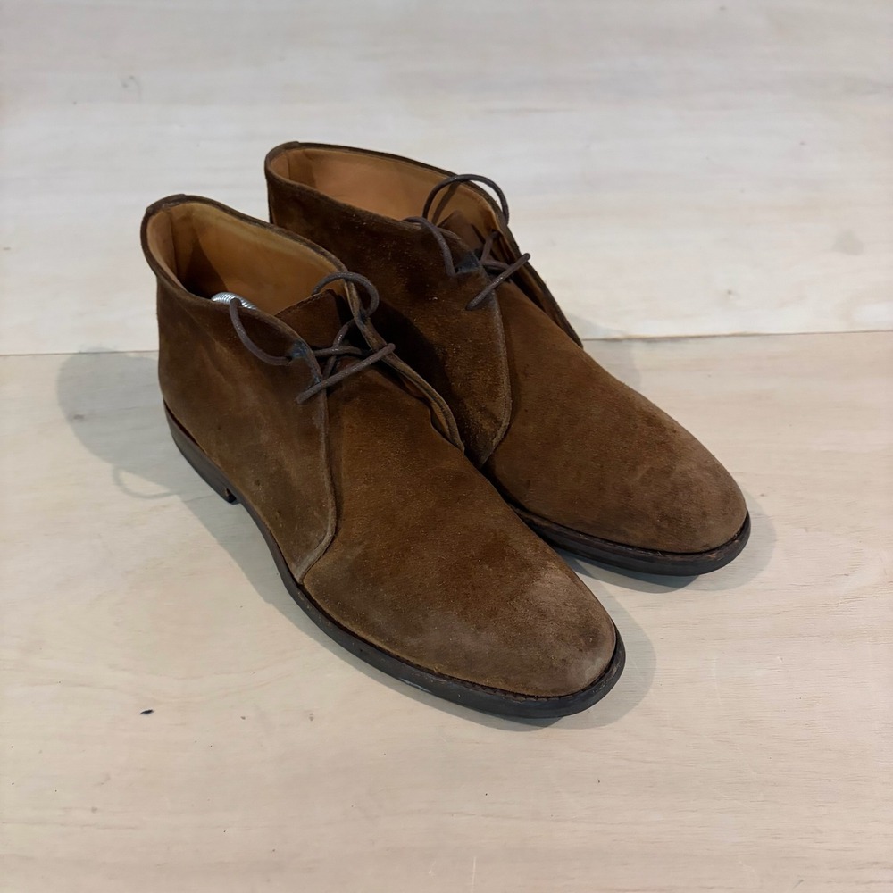 Peal & Co Chukka Boots Mens 10 Brown Suede Made in England Dainite Sole 06633
